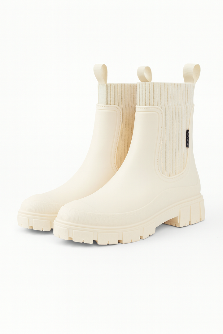 Damskie Kalosze z Elastyczną Wstawką | Gruba Podeszwa | Minimalistyczny Styl