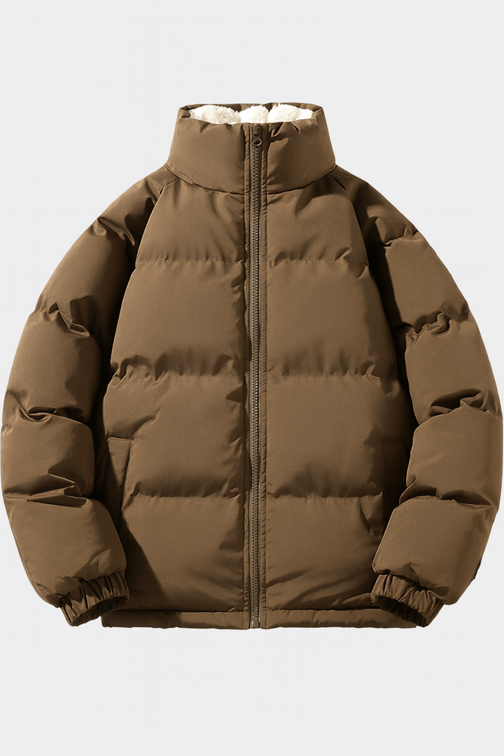 Pikowana Kurtka Zimowa z Wysokim Kołnierzem | Miękka Podszewka | Ciepły Krój