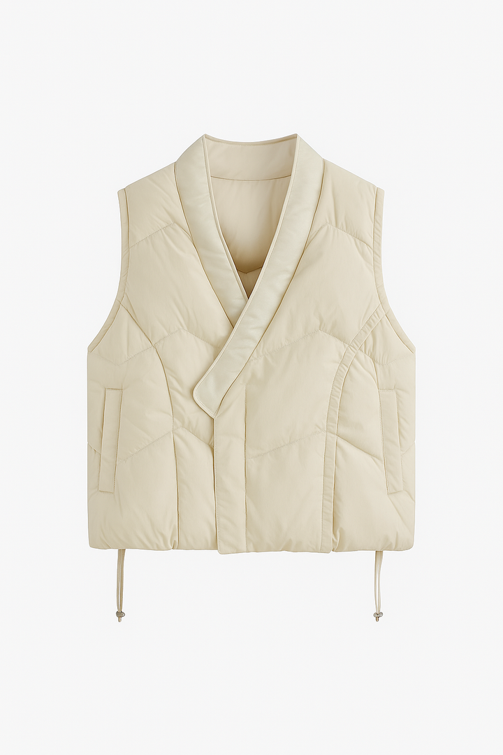 Kamizelka Pikowana Kimono | Zakładany Fason | Regulowany Dół | Lekka i Stylowa Warstwa