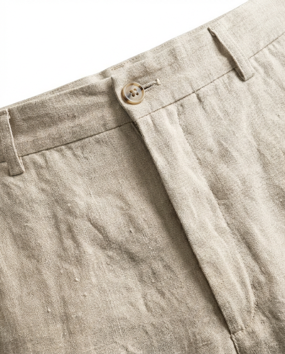 Lniane spodnie męskie | Prosty krój | Oddychający materiał | Na wiosnę i lato