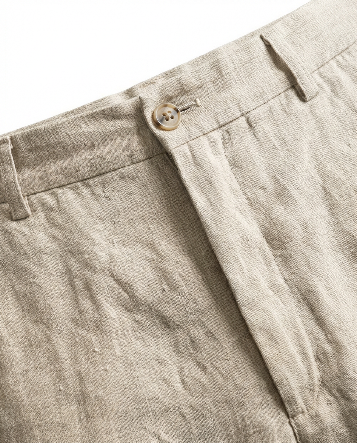 Lniane spodnie męskie | Prosty krój | Oddychający materiał | Na wiosnę i lato