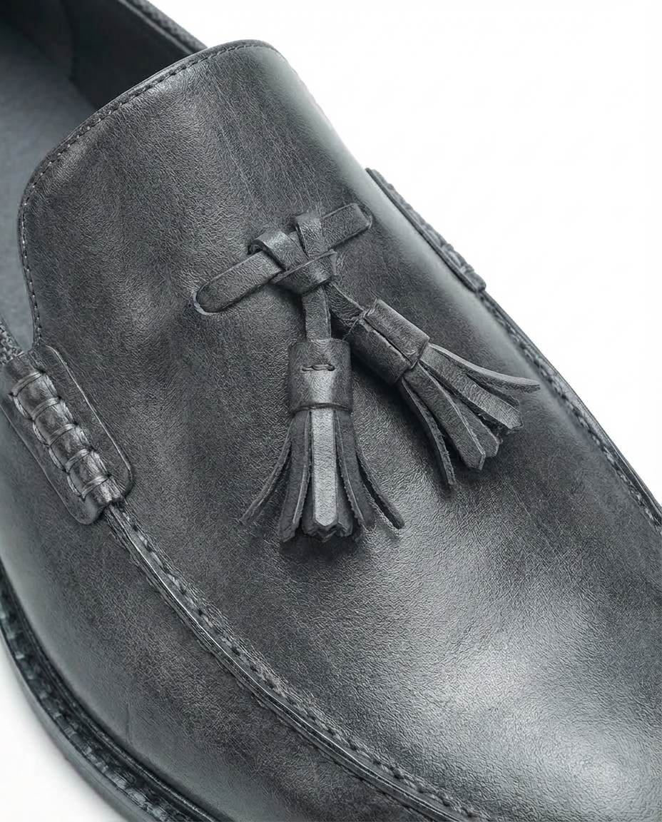 Mokasyny męskie skórzane | Klasyczny krój | Frędzle | Do pracy i na co dzień