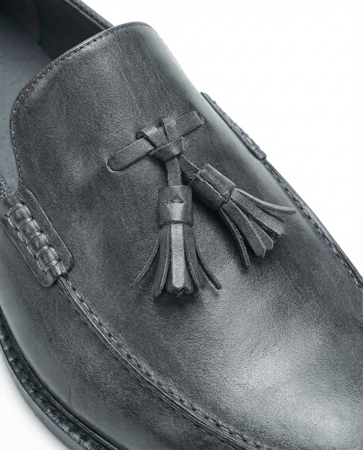 Mokasyny męskie skórzane | Klasyczny krój | Frędzle | Do pracy i na co dzień