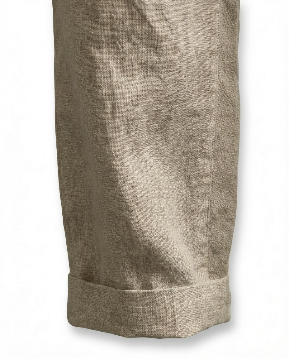 Lniane spodnie męskie | Prosty krój | Oddychający materiał | Na wiosnę i lato