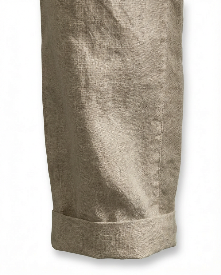 Lniane spodnie męskie | Prosty krój | Oddychający materiał | Na wiosnę i lato