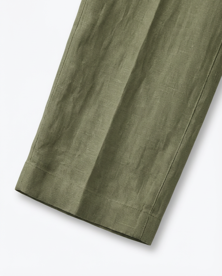 Spodnie Damskie Lniane Eleganckie | Workowaty Krój | Lekkie Materiały | Na Co Dzień