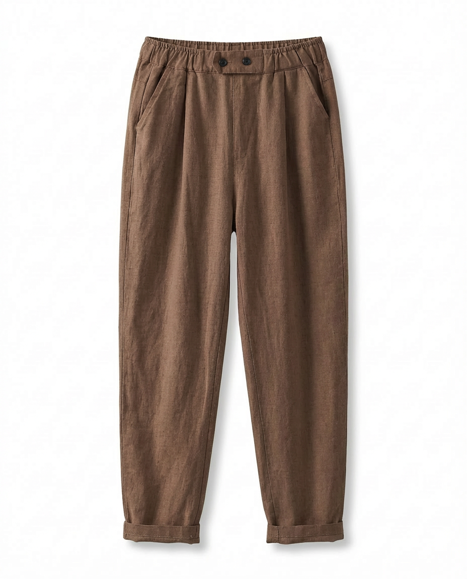 Spodnie Damskie Lniane Klasyczne | Luźny Krój | Wysoka Jakość | Na Co Dzień