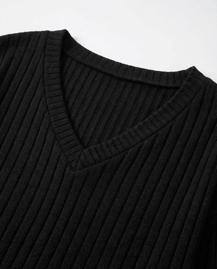 Damski Komplet Dzianinowy | Prążkowana Tkanina | Swobodny Krój | Na Co Dzień i Do Domu - 7