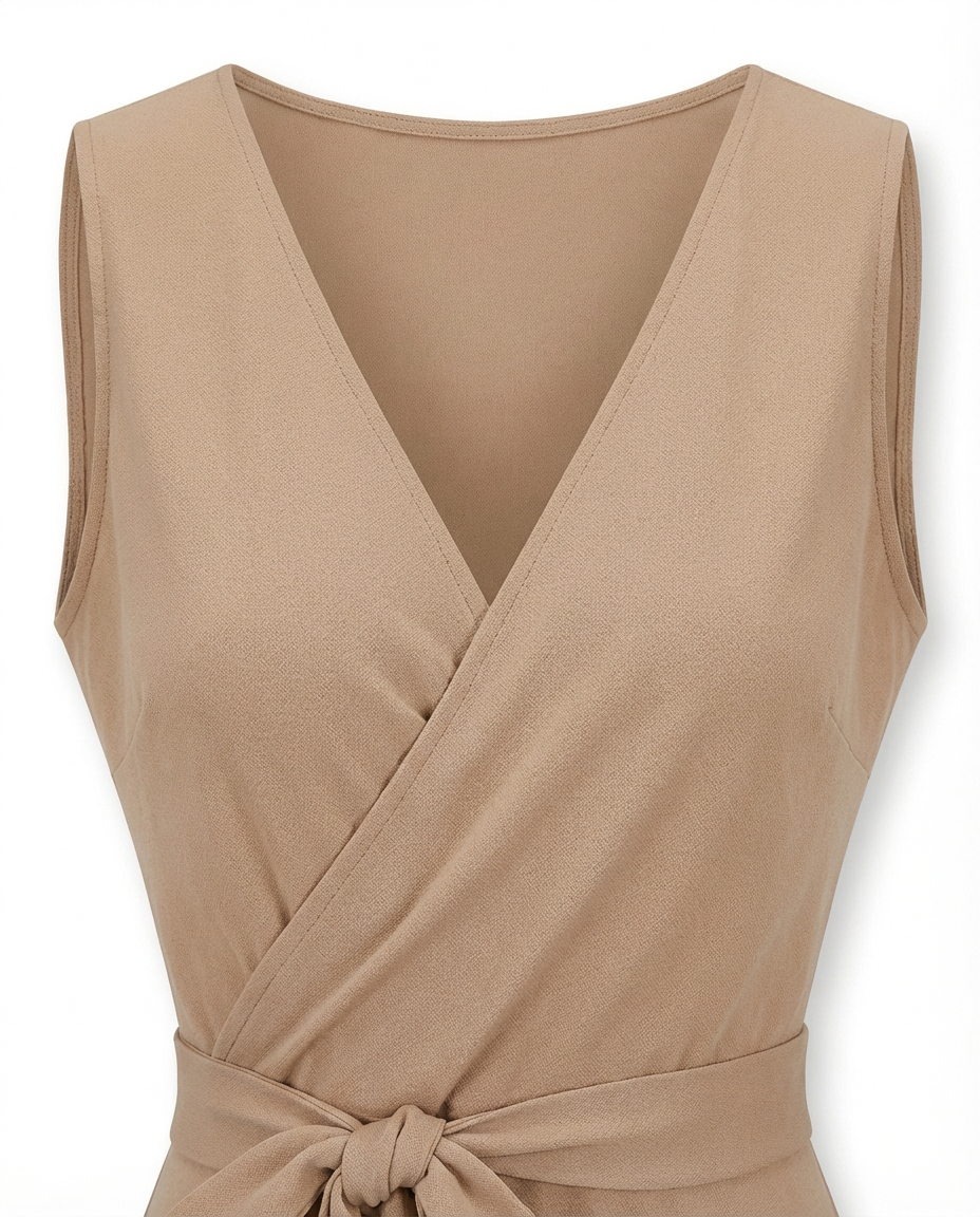 Sukienka na Wesele Damska Elegancka | Dopasowany Krój | Wyrafinowany Dekolt | Na Wiosnę i Lato