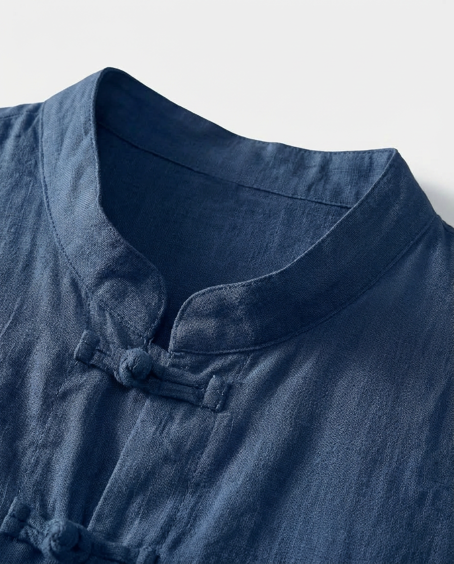 Koszula Męska Tradycyjna Koszula Lniana Męska | Regularny Krój | Oddychająca Tkanina | Na Co Dzień