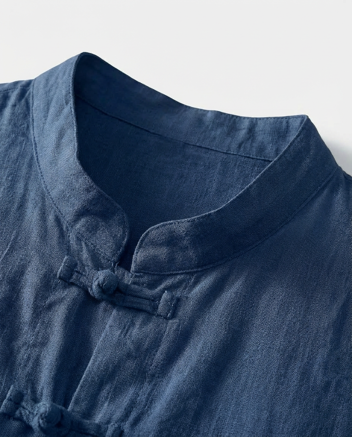 Koszula Męska Tradycyjna Koszula Lniana Męska | Regularny Krój | Oddychająca Tkanina | Na Co Dzień