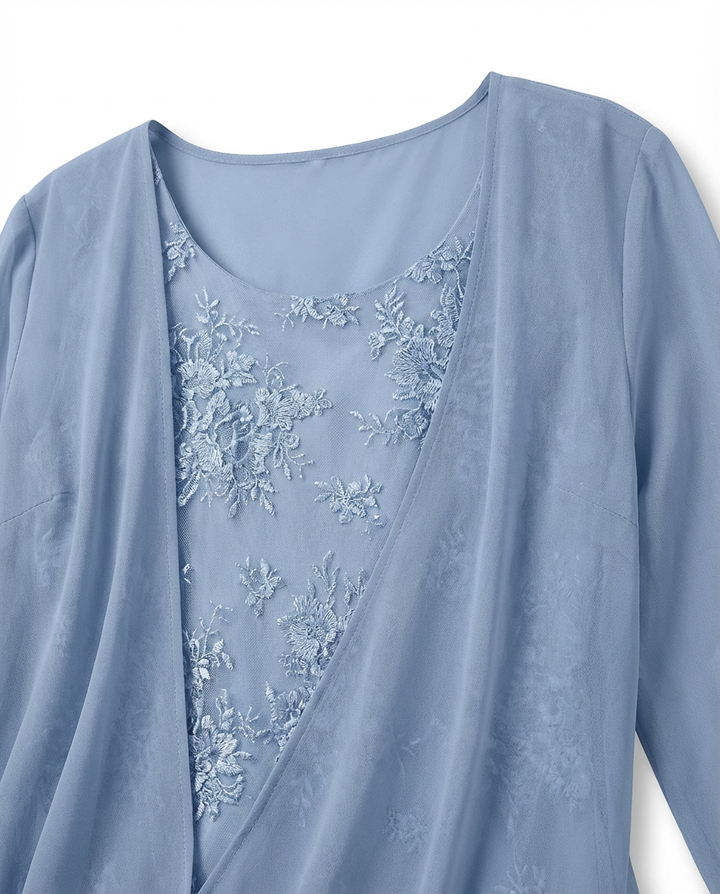 Sukienka na Wesele Damska Szyfonowa | Dopasowany Krój | Lekka Tkanina | Na Co Dzień i Na Wyjścia