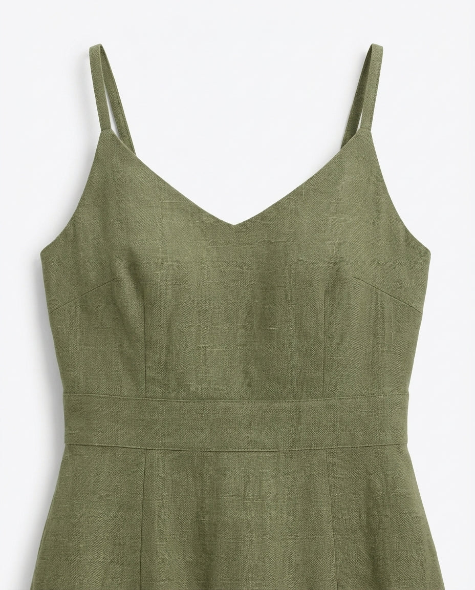 Sukienka Damska Letnia Elegancka | Krój w Kształcie Litery A | Wycięcie na Plecach | Na Co Dzień