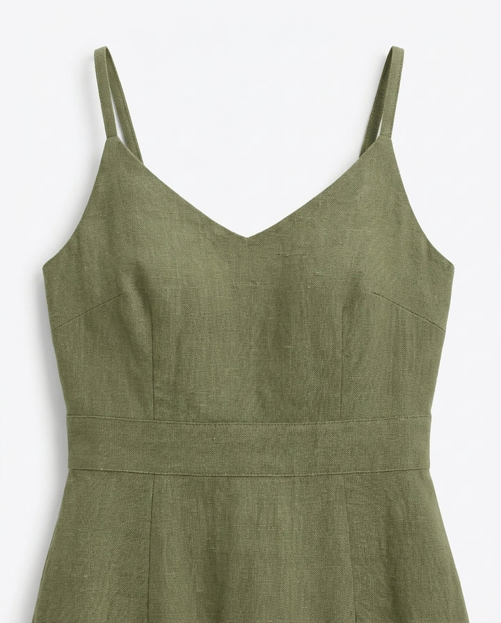 Sukienka Damska Letnia Elegancka | Krój w Kształcie Litery A | Wycięcie na Plecach | Na Co Dzień