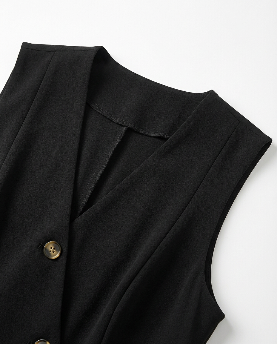 Garnitur Damski Kira | Elegancka Kamizelka i Spodnie z Szeroką Nogawką - 8