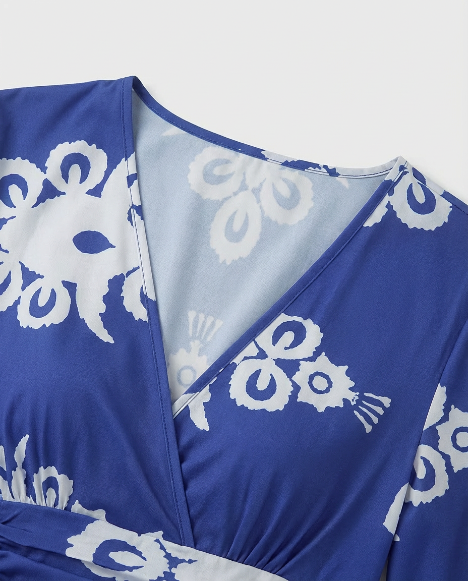 Sukienka Damska Midi Elegancka | Dopasowany Krój | Bufiaste Rękawy | Na Co Dzień