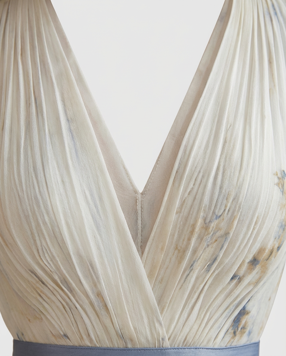 Sukienka Maxi Sukienki Długie | Plisowany Krój | Dekolt w Kształcie V | Na Co Dzień