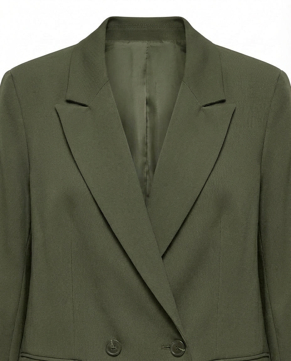 Marynarka Damska Dwurzędowa Marynarki Damskie | Klasyczny Krój | Strukturalny Kołnierz | Do Pracy i Na Co Dzień