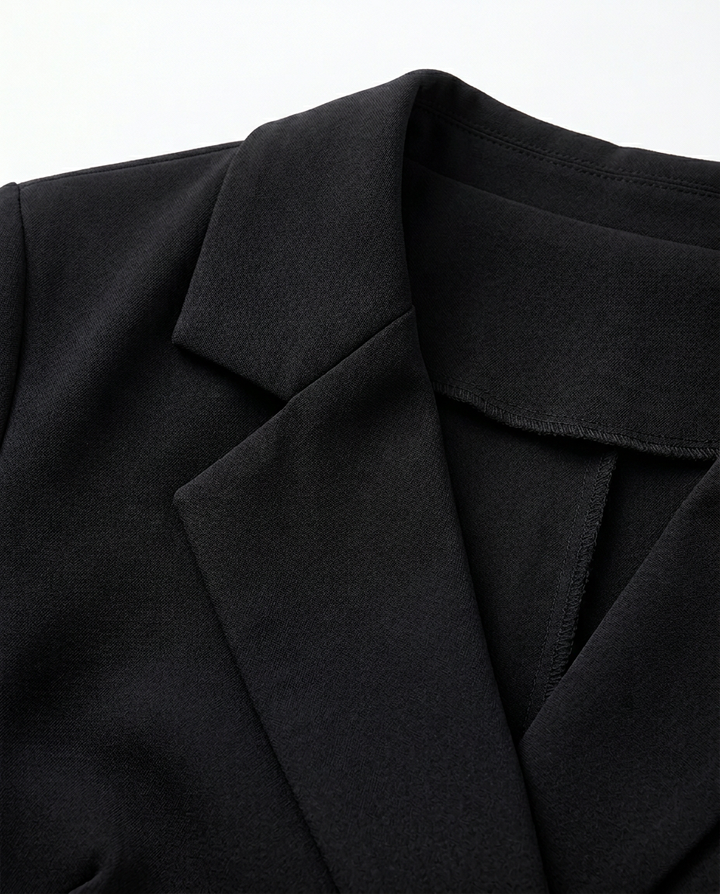 Sukienka Damska Elegancka | Strukturalny Krój | Długie Rękawy | Do Pracy