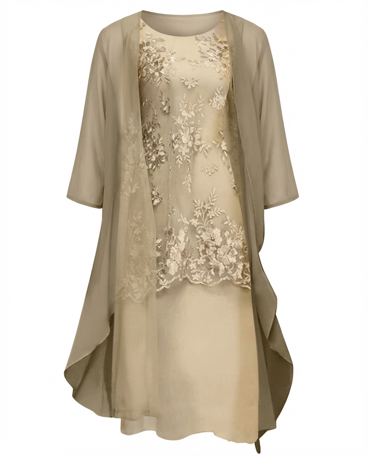 Sukienka na Wesele Damska Szyfonowa | Dopasowany Krój | Lekka Tkanina | Na Co Dzień i Na Wyjścia