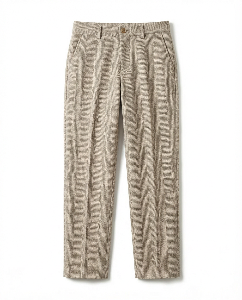 Spodnie Męskie Wełniane Eleganckie | Dopasowany Krój | Wysoka Jakość | Do Pracy i Na Wyjścia