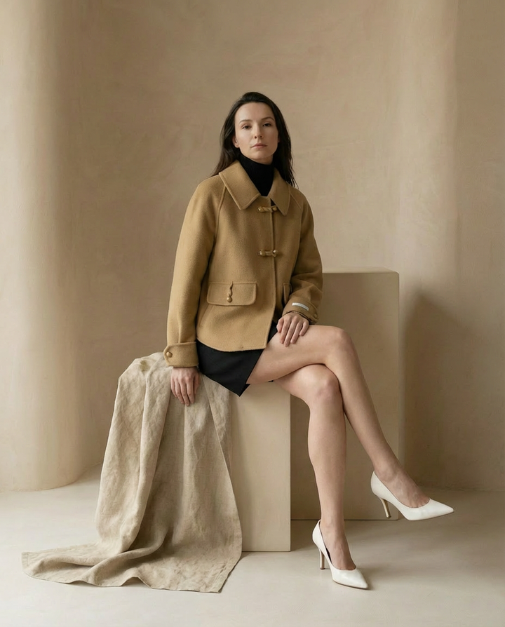 Płaszcz Damski Wiosenny Elegancki | Luźny Krój | Miękka Tkanina | Na Co Dzień
