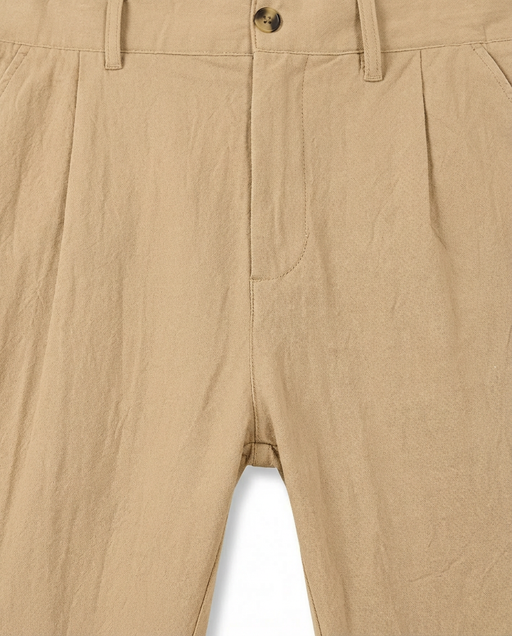 Męskie spodnie lniane z szerokimi nogawkami | Luźny krój | Oddychający materiał | Na lato