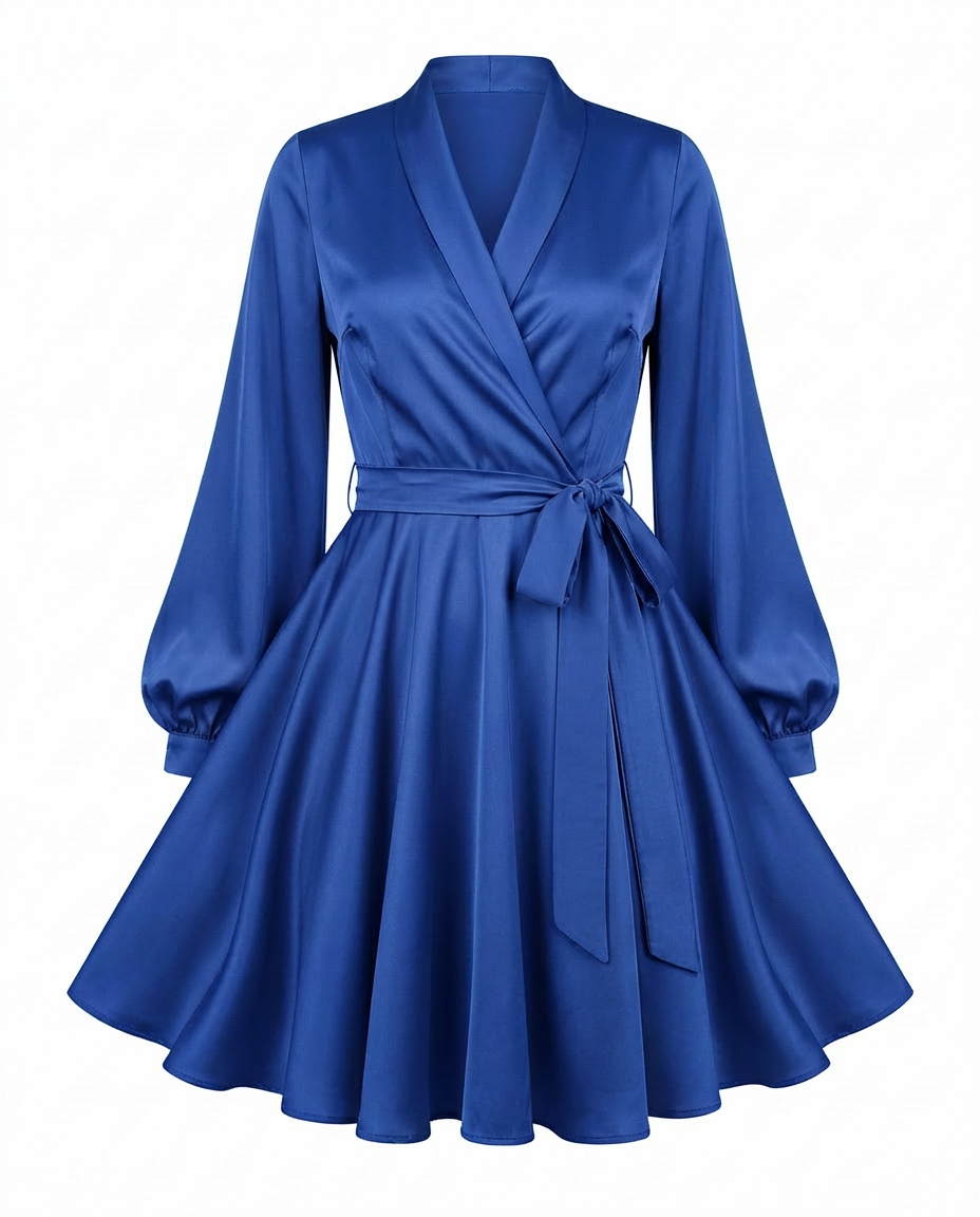 Sukienka Damska Elegancka Sukienka na Wesele | Krój Crossover | Satynowy Materiał | Na Wiosnę i Lato