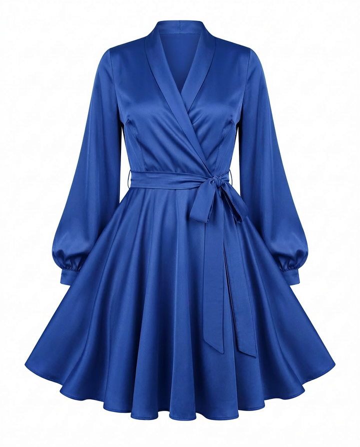 Sukienka Damska Elegancka Sukienka na Wesele | Krój Crossover | Satynowy Materiał | Na Wiosnę i Lato