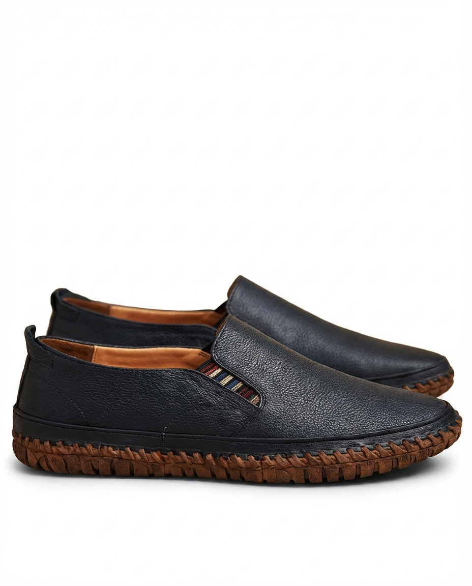 Mokasyny Męskie Skórzane | Niski Krój | Elegancka Sylwetka | Na Co Dzień