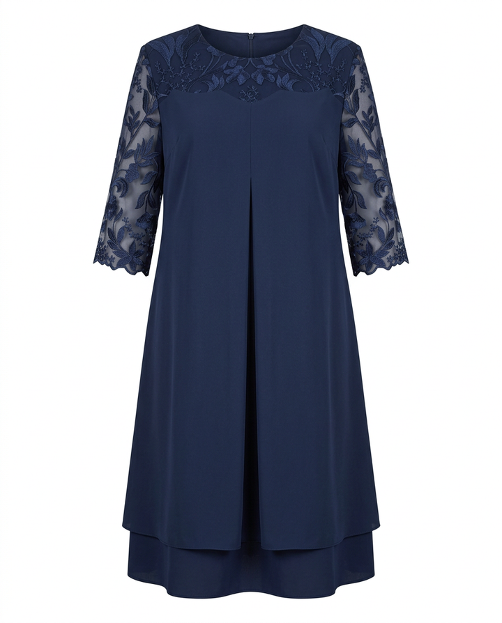 Sukienka Plus Size Sukienki Na Wesele | Elegancki Krój | Przezroczyste Rękawy | Na Wesele