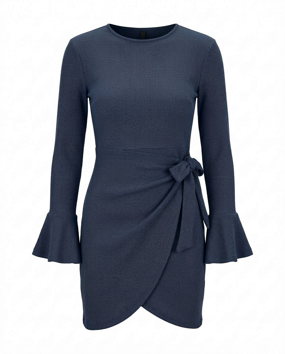 Sukienka Damska Mini | Luźny Krój | Subtelne Marszczenia | Na Co Dzień