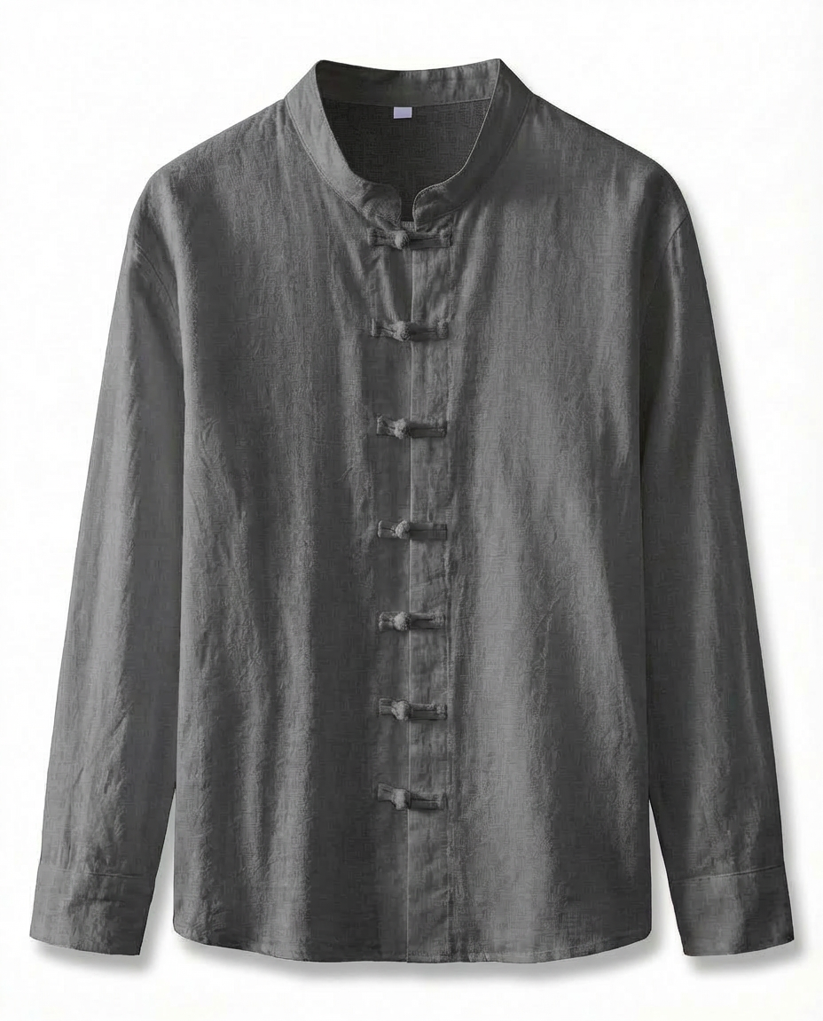 Koszula Męska Tradycyjna Koszula Lniana Męska | Regularny Krój | Oddychająca Tkanina | Na Co Dzień