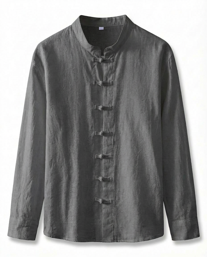 Koszula Męska Tradycyjna Koszula Lniana Męska | Regularny Krój | Oddychająca Tkanina | Na Co Dzień