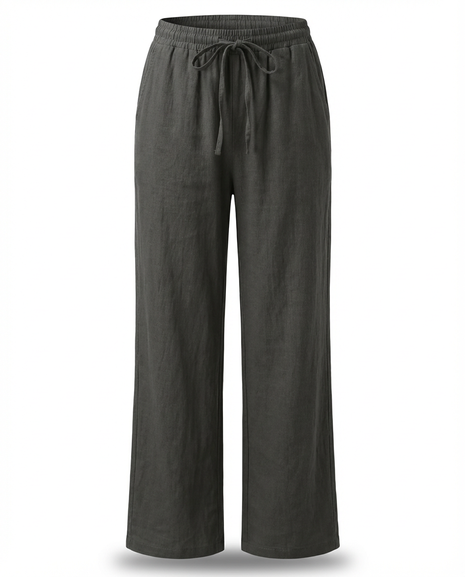 Spodnie Damskie Lniane Wygodne | Luźny Krój | Ekologiczny Len | Na Co Dzień