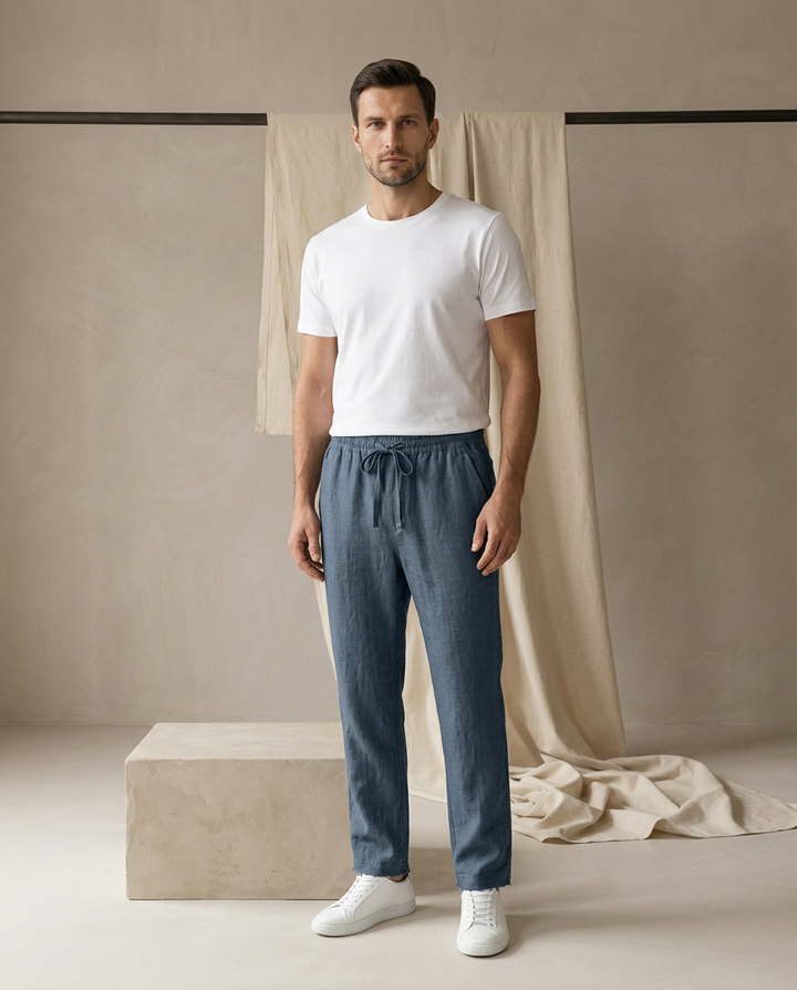 Spodnie Męskie Spodnie Lnianie Męskie | Luźny Krój | Oddychający Materiał | Na Lato