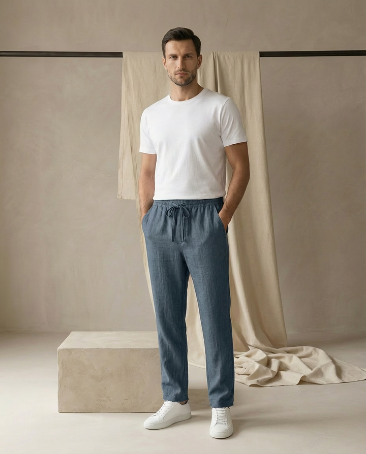 Spodnie Męskie Spodnie Lnianie Męskie | Luźny Krój | Oddychający Materiał | Na Lato