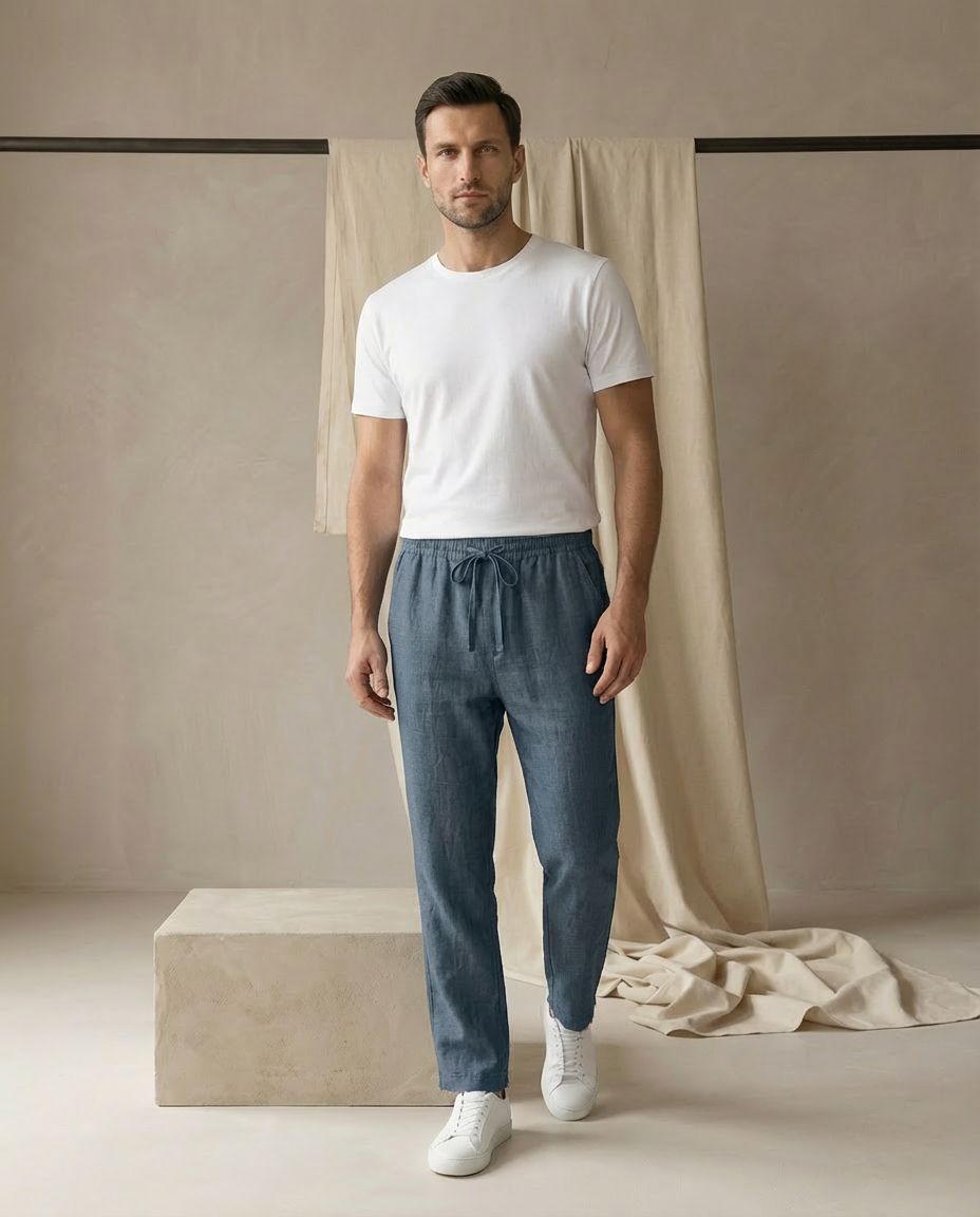 Spodnie Męskie Spodnie Lnianie Męskie | Luźny Krój | Oddychający Materiał | Na Lato