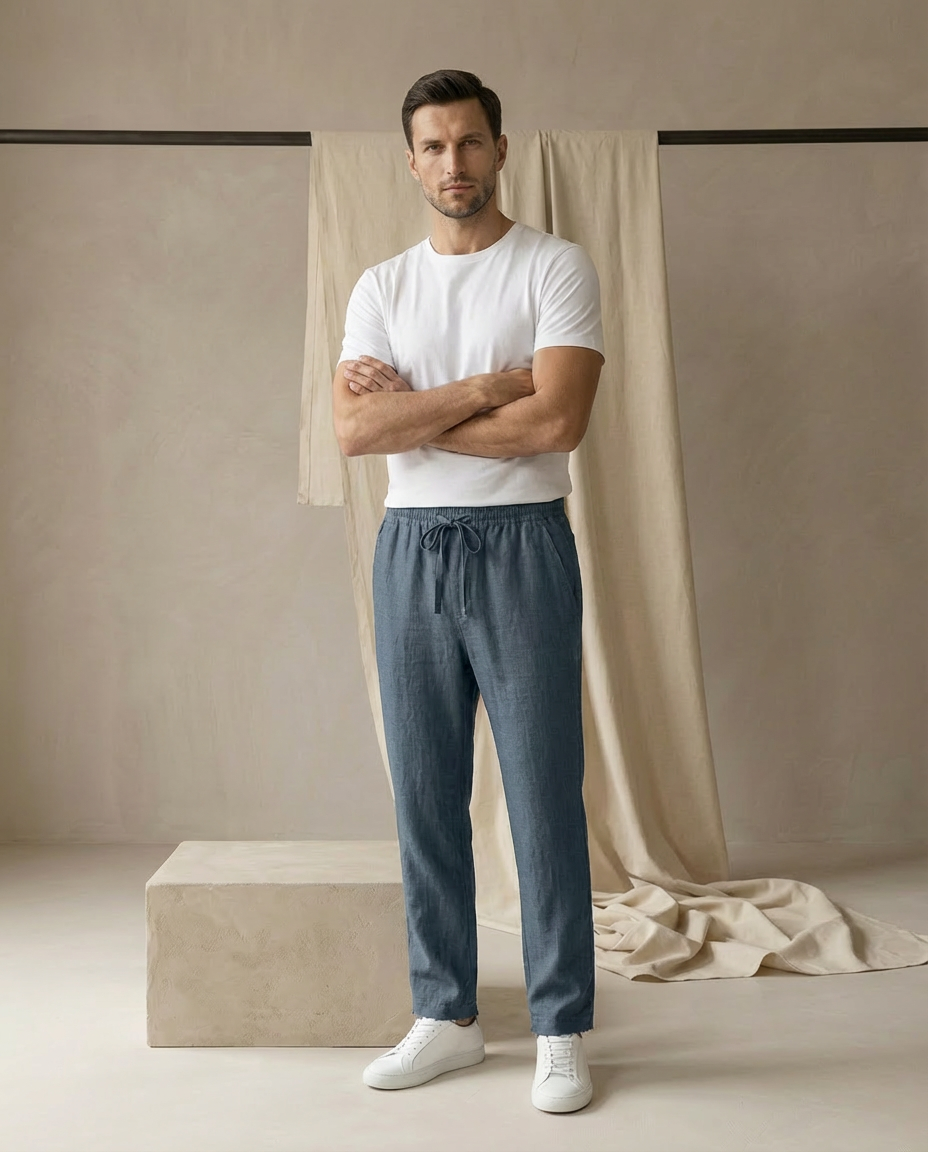 Spodnie Męskie Spodnie Lnianie Męskie | Luźny Krój | Oddychający Materiał | Na Lato