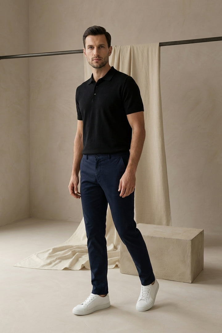 Spodnie Męskie Chino Wygodne | Prosty Krój | Swoboda Ruchów | Do Pracy i Na Co Dzień