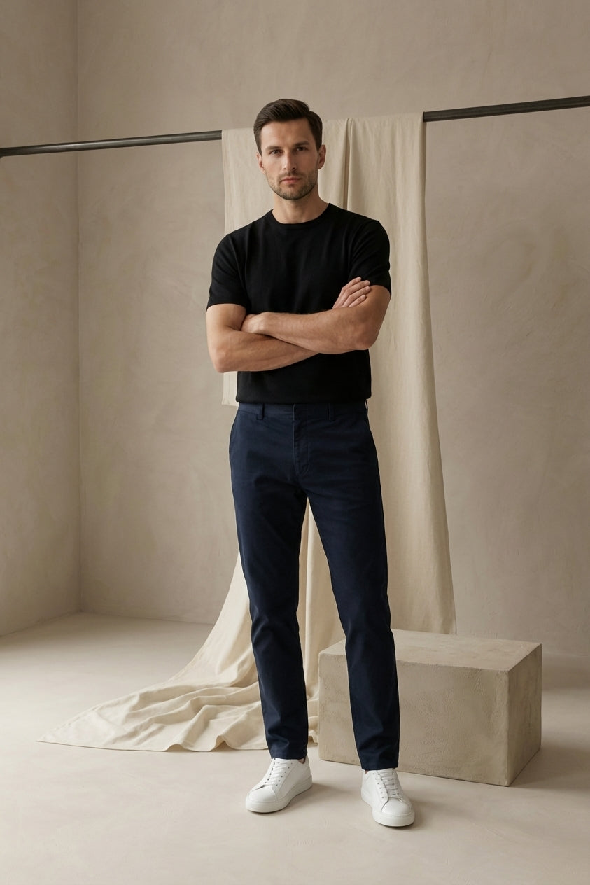 Spodnie Męskie Chino Wygodne | Prosty Krój | Swoboda Ruchów | Do Pracy i Na Co Dzień