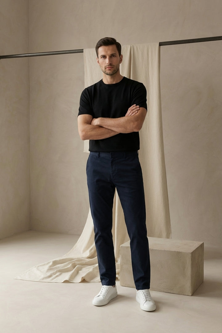 Spodnie Męskie Chino Wygodne | Prosty Krój | Swoboda Ruchów | Do Pracy i Na Co Dzień