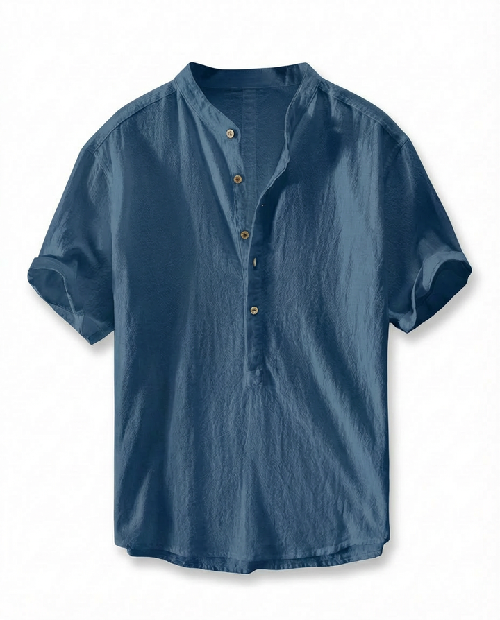 Elegancka męska koszula lniana | Luźny krój | Miękka tkanina | Na co dzień