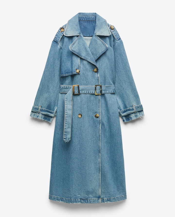 Trencz Damski Płaszcz Wiosenny Damski | Prosty Krój | Regulowany Pasek | Na Co Dzień