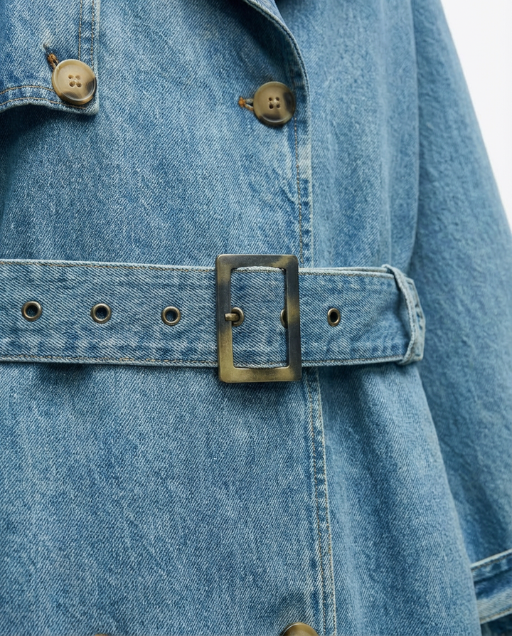 Trencz Damski Płaszcz Wiosenny Damski | Prosty Krój | Regulowany Pasek | Na Co Dzień