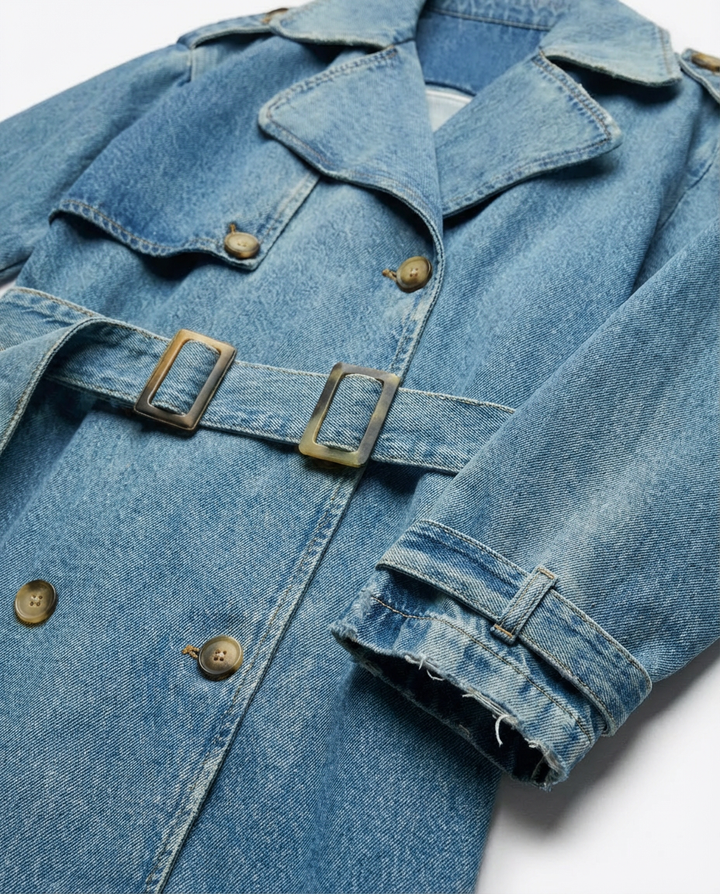 Trencz Damski Płaszcz Wiosenny Damski | Prosty Krój | Regulowany Pasek | Na Co Dzień