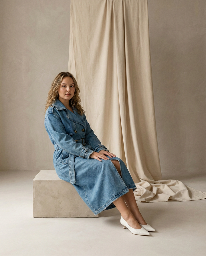 Trencz Damski Płaszcz Wiosenny Damski | Prosty Krój | Regulowany Pasek | Na Co Dzień