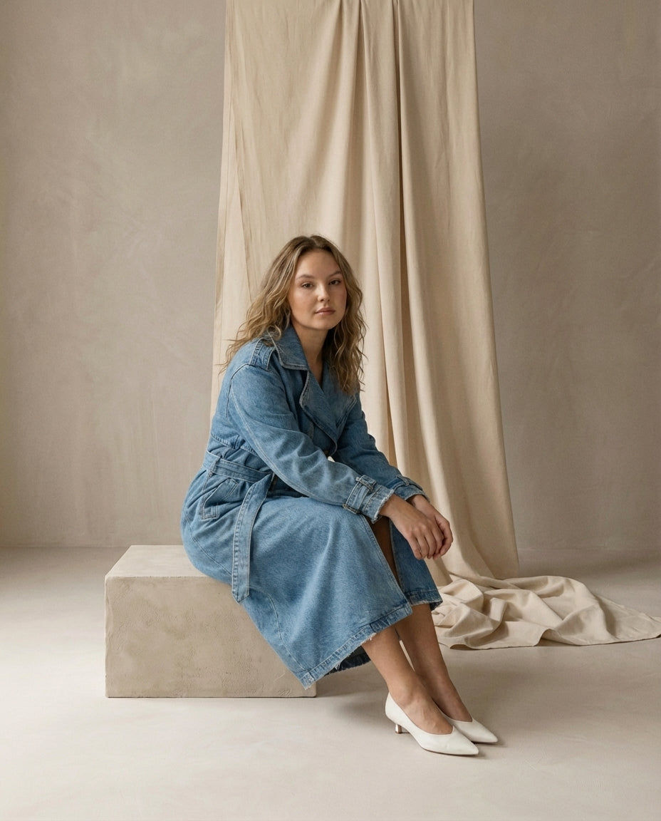 Trencz Damski Płaszcz Wiosenny Damski | Prosty Krój | Regulowany Pasek | Na Co Dzień