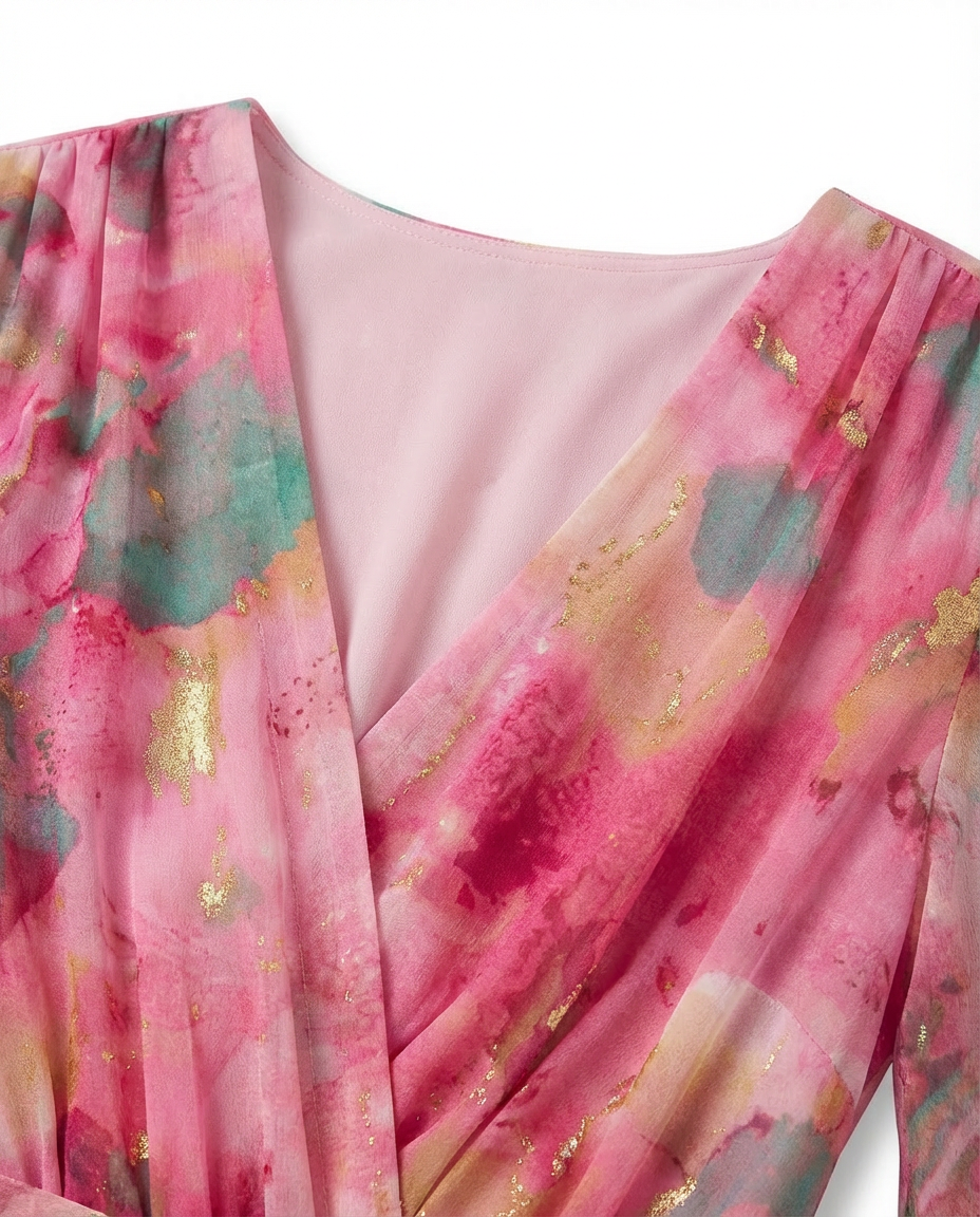 Sukienka Maxi Damska Kwiatowa | Luźny Krój | Wiązanie w Talii | Na Co Dzień