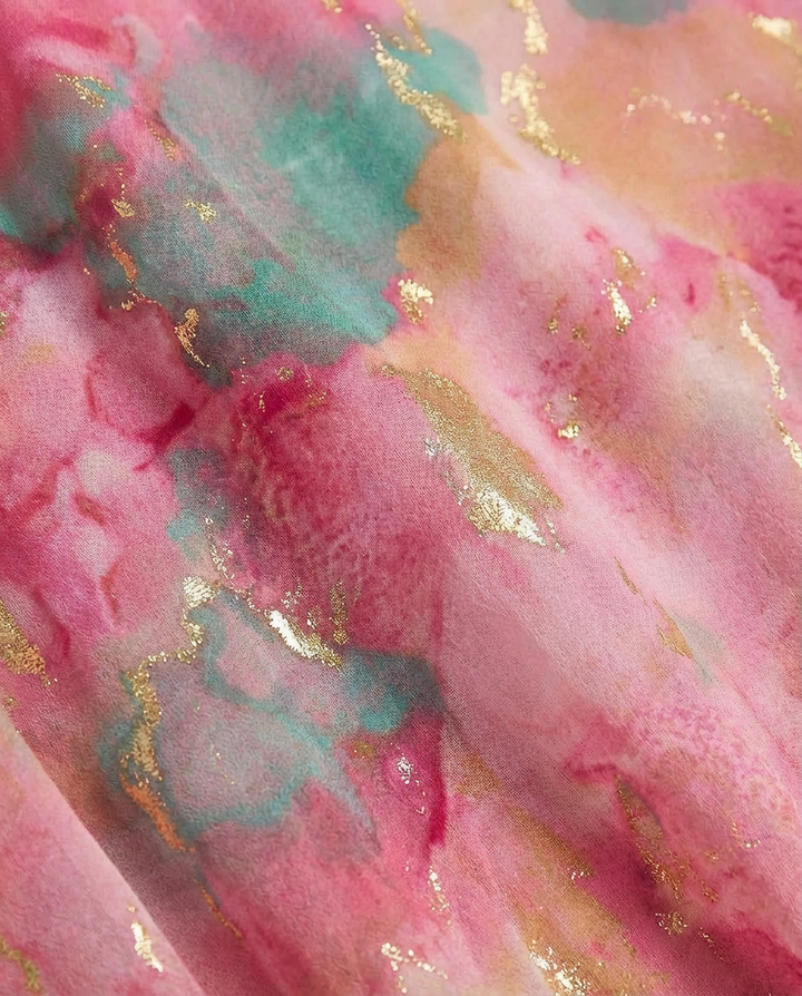 Sukienka Maxi Damska Kwiatowa | Luźny Krój | Wiązanie w Talii | Na Co Dzień